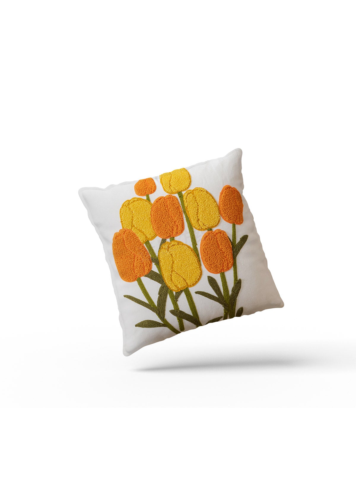Fall-inspired floral design on a cushion cover, bringing warmth and beauty to your home