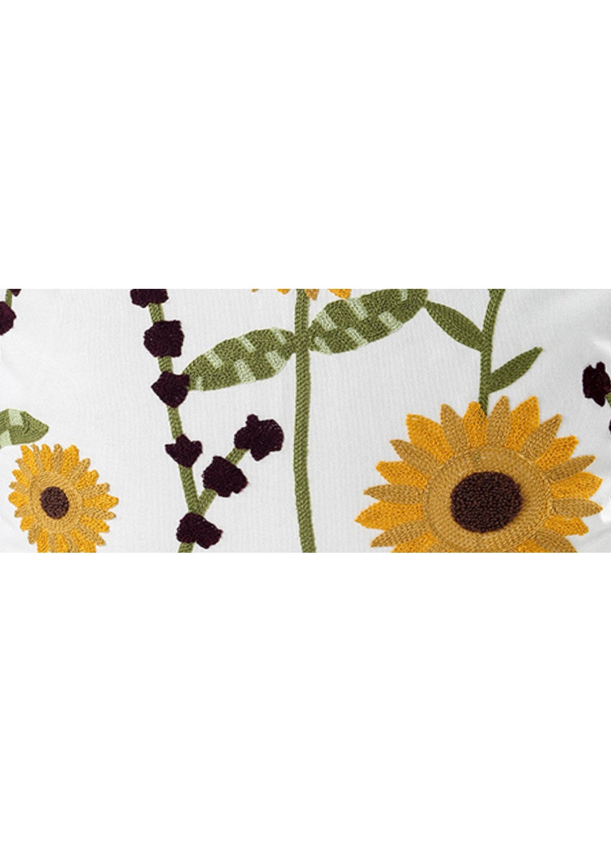 Sunflower patterned cushion cover featuring lifelike sunflowers, creating a joyful and inviting atmosphere