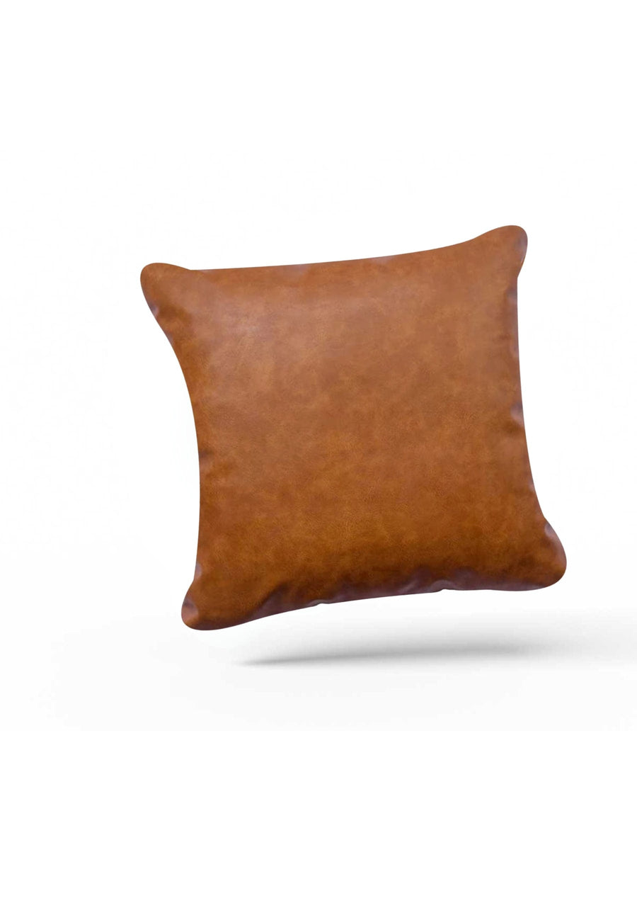 Brown Leather Cushion Covers | CoverMyCushion 45x45cm / No thanks - cover only