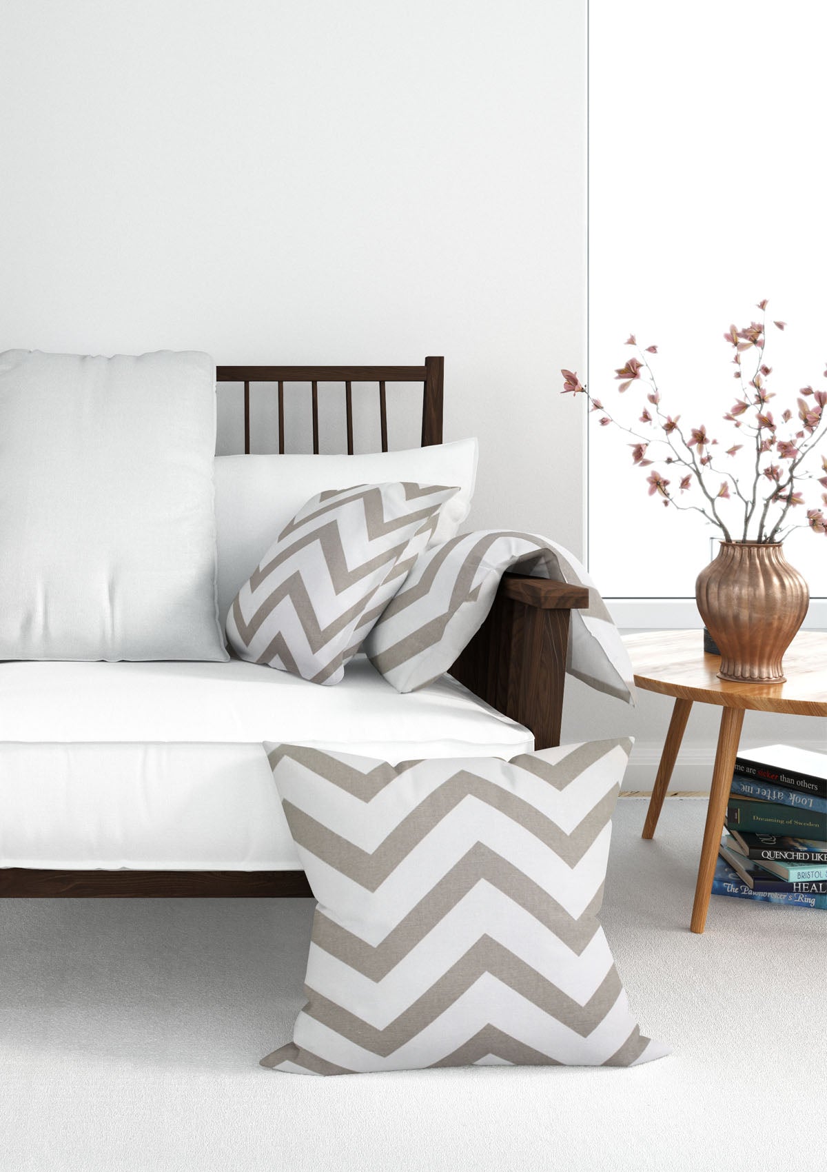 Brown "Earthy" Striped Cushion Covers