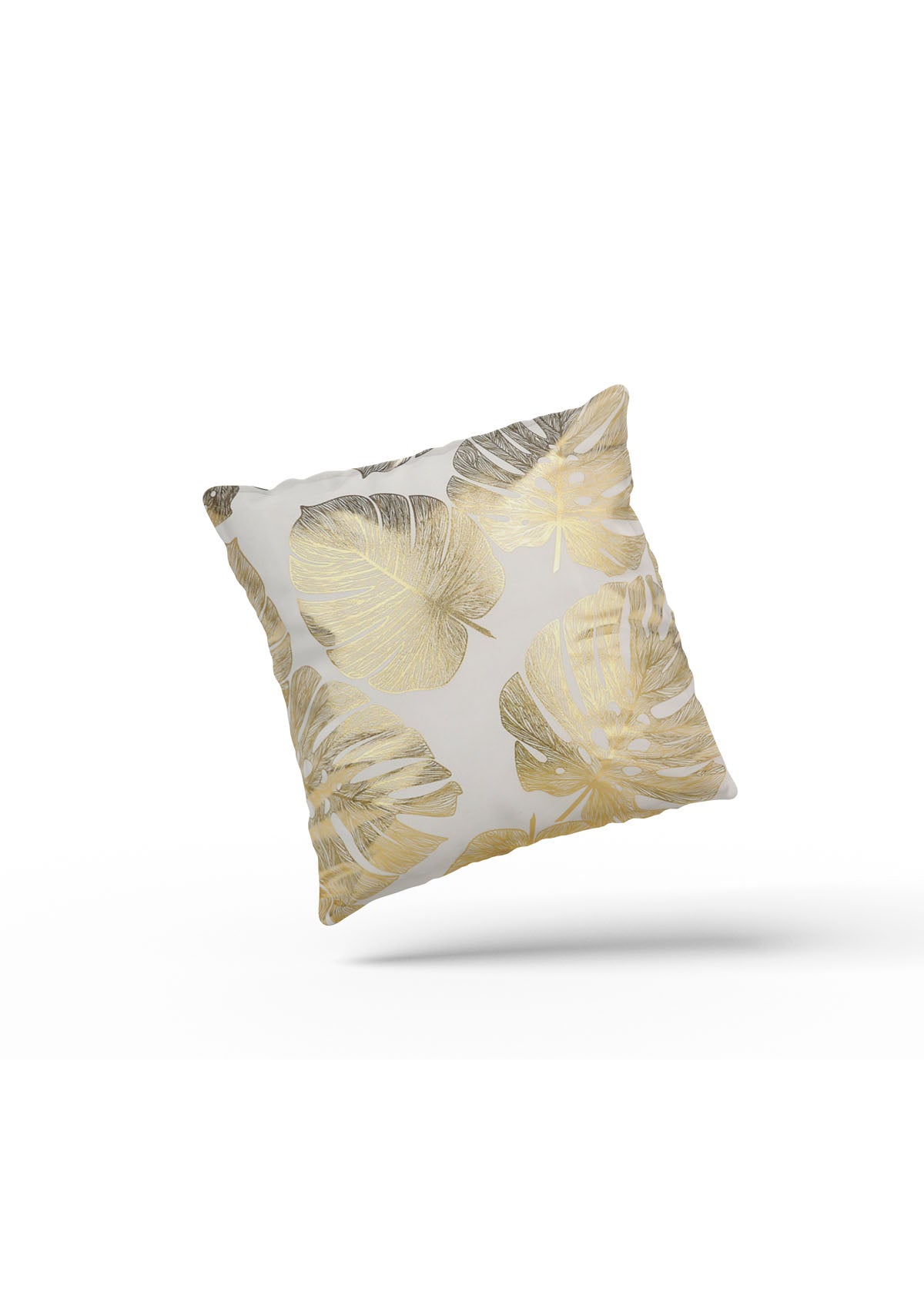 Elegant gold leaf cushion cover with captivating design