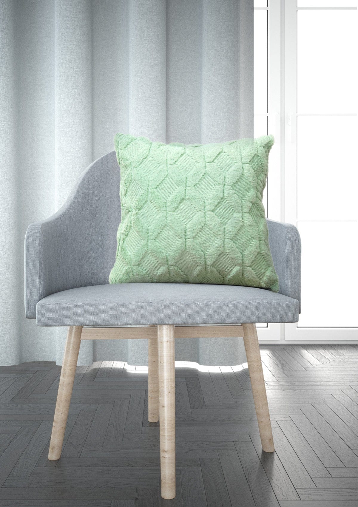 Green Serenity Fluffy Cushion Covers | CovermyCushion 30x50cm / Light Green / No thanks - cover only