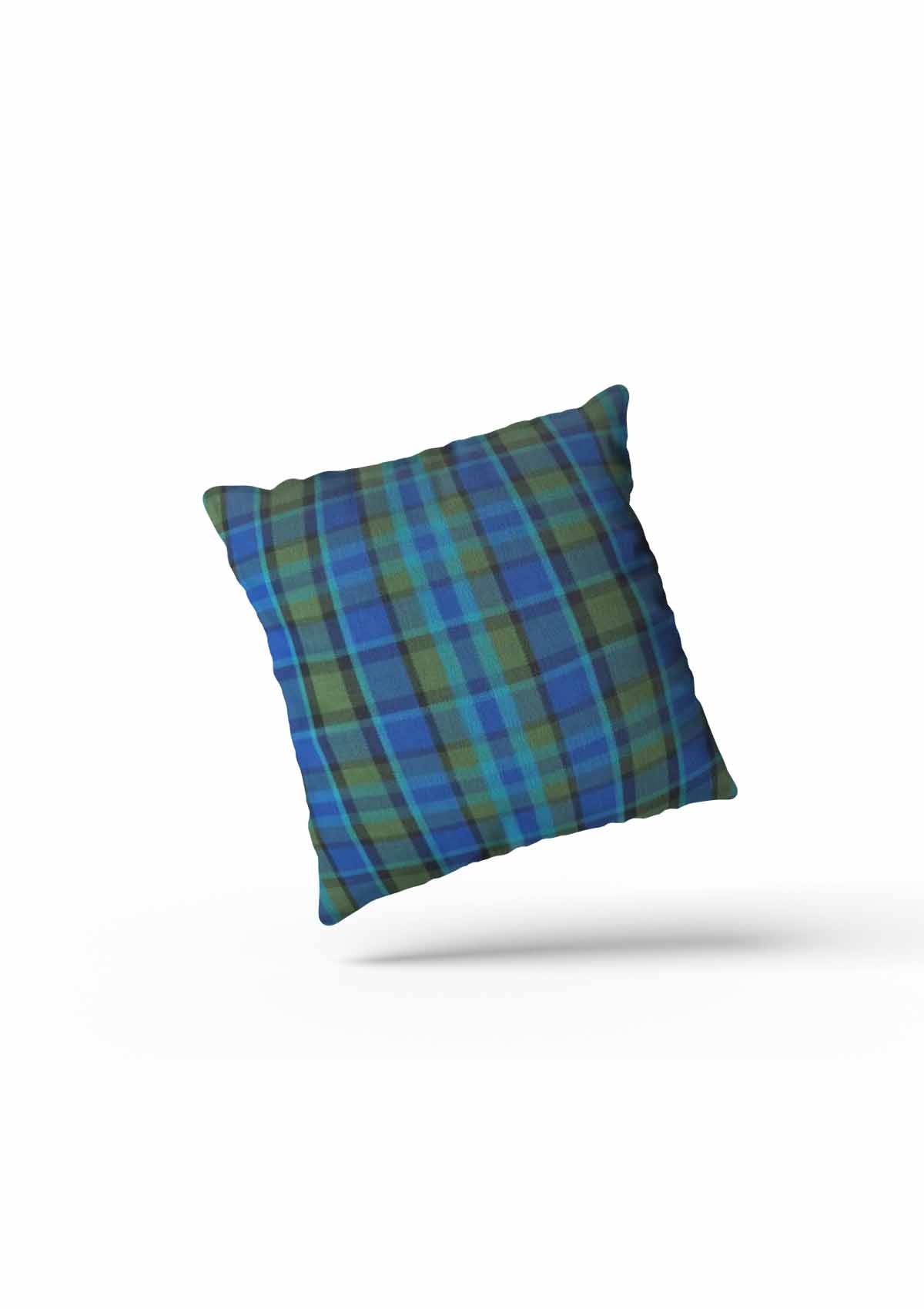 navy blue tartan cushion cover