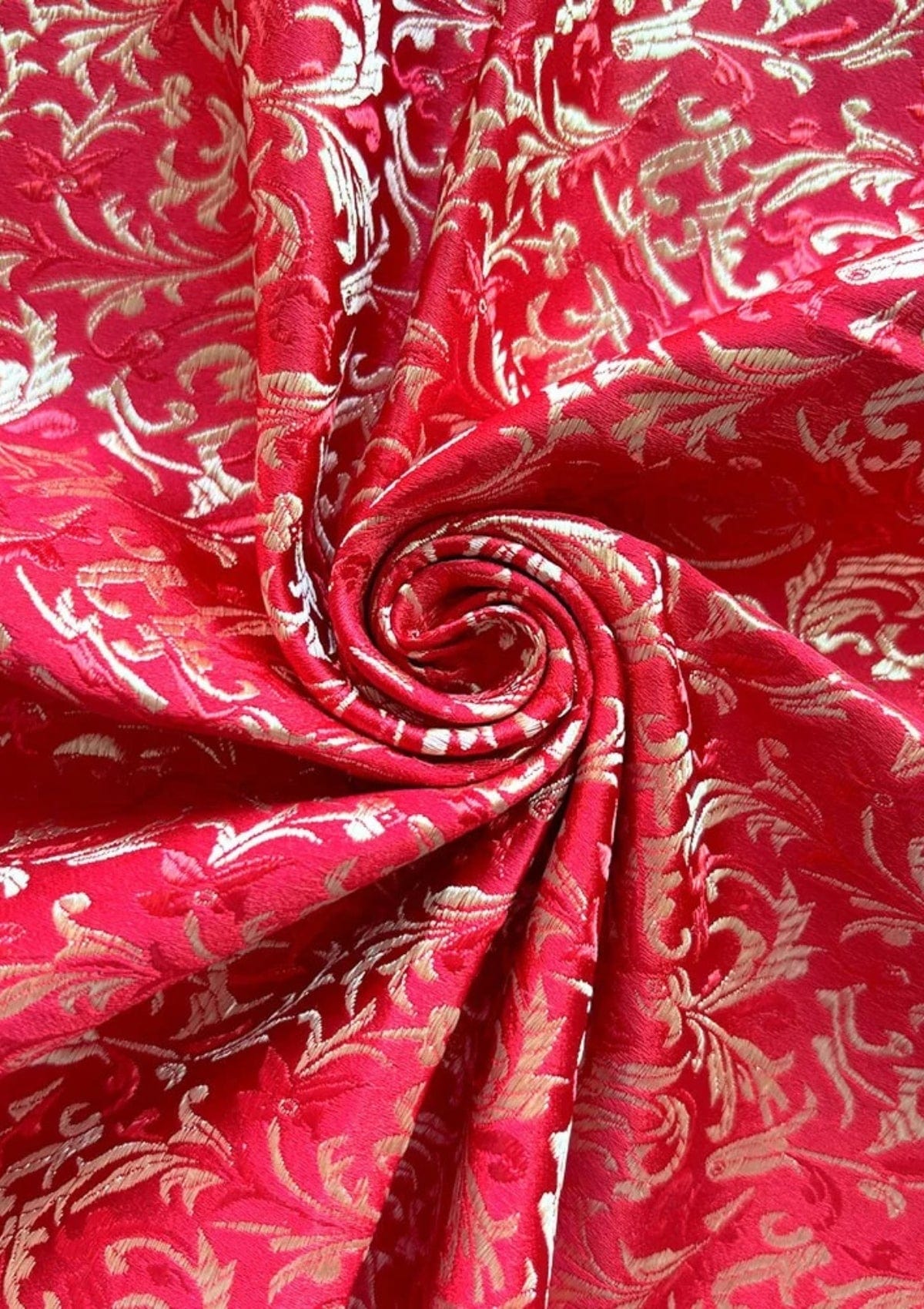 Red and Gold Jacquard Fabric | CovermyCushion Red Gold / 50x75cm