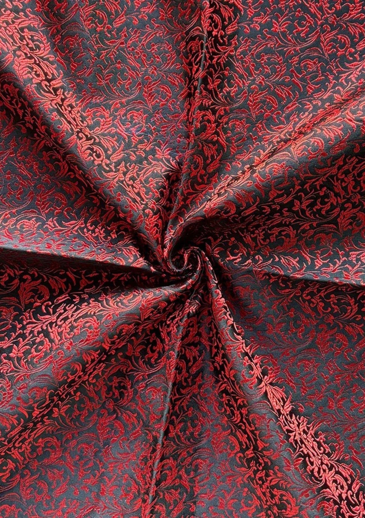 Red Black Jacquard Fabric | CovermyCushion Red Black / 50x75cm