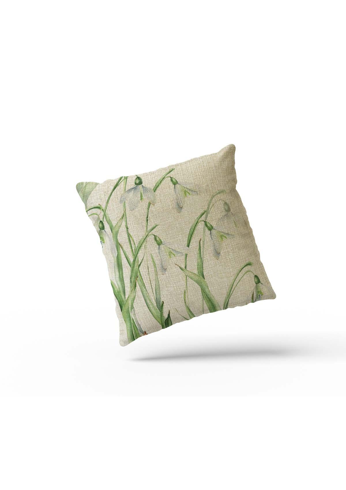 Snowdrop Cushion Cover - Exquisite Floral Pillow Case | Shop Floral Cushion Covers