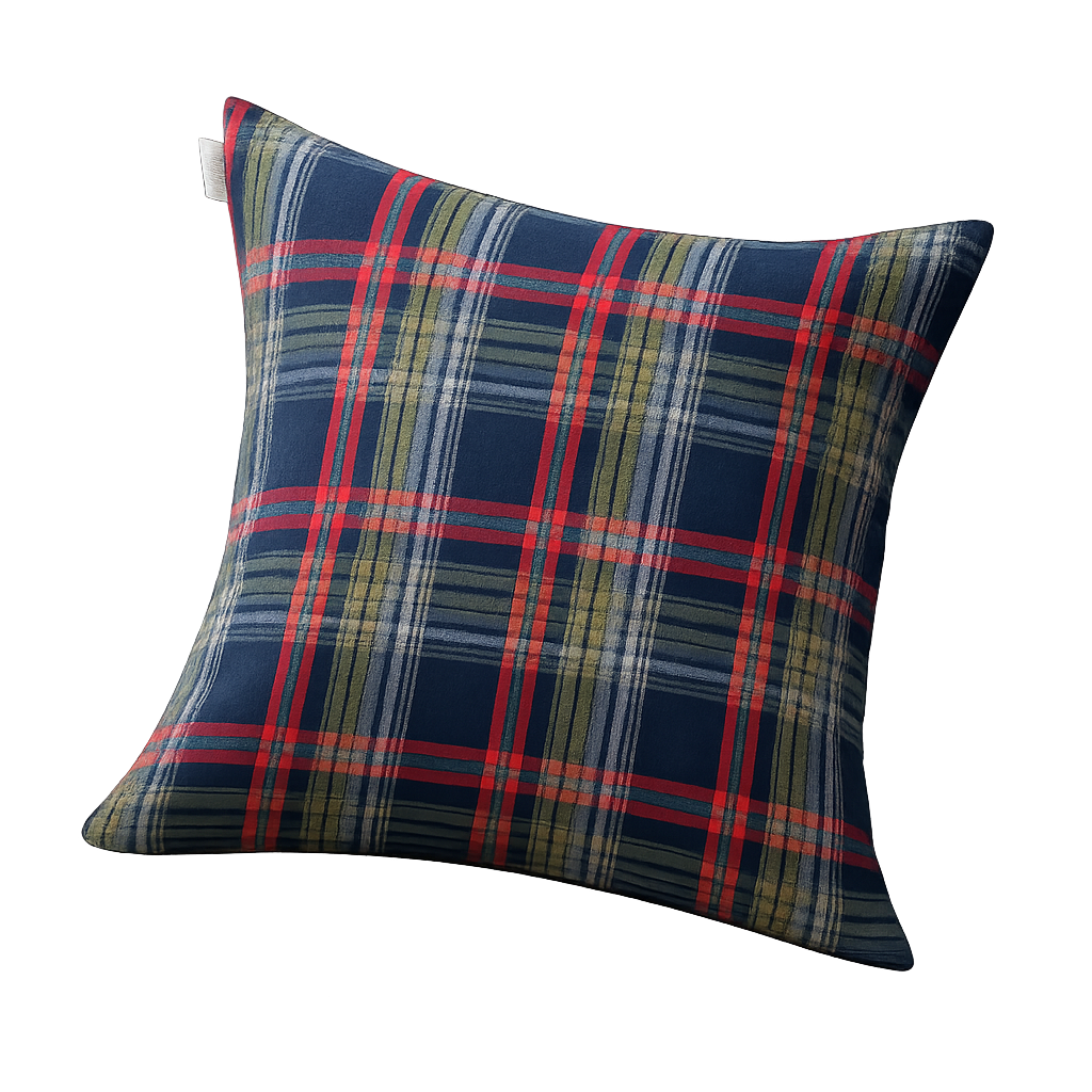 red and blue "Classic" tartan cushion covers