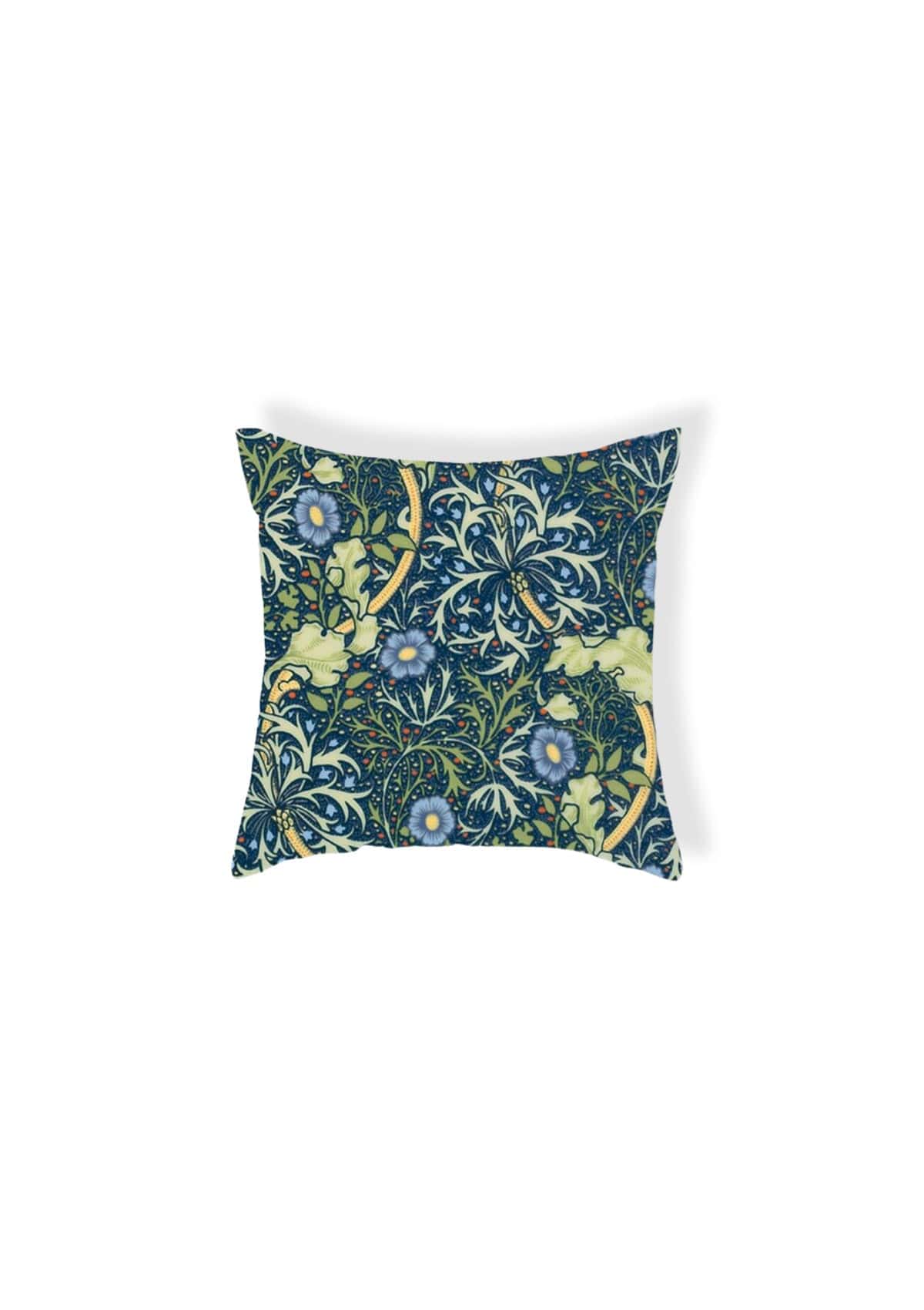 Luxury Cushion Cover linen velvet floral cream greens blues quality