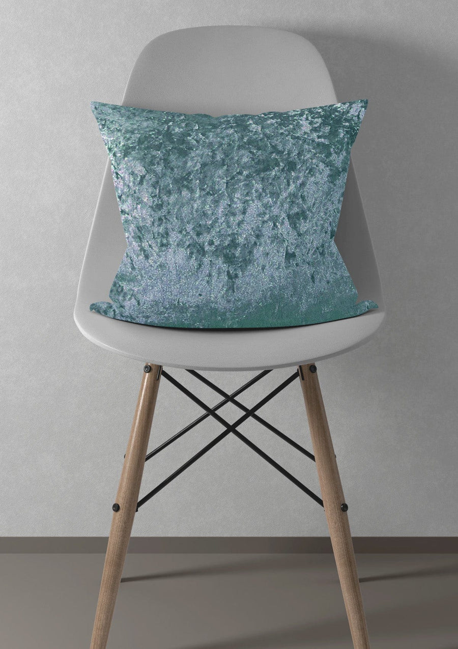 Blue Crushed Velvet Cushion Covers | CovermyCushion 45x45cm / Teal / No thanks - cover only