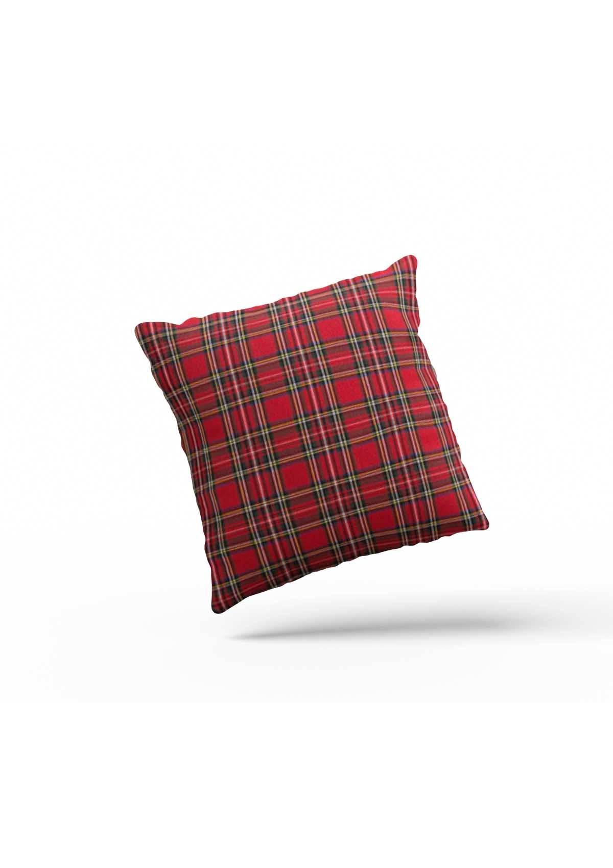 Dark Red Tartan Cushion Covers