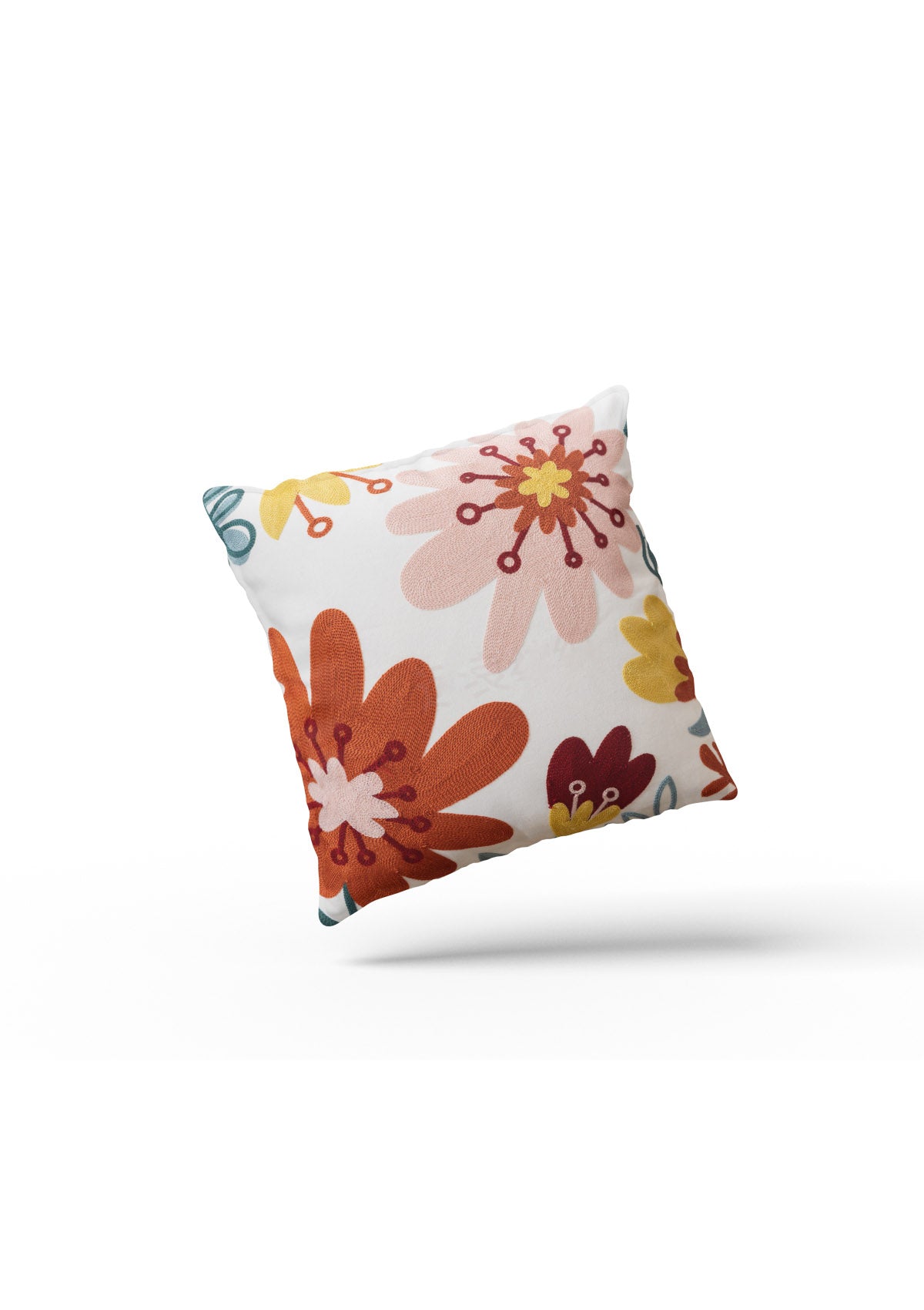  Floral design on a cushion cover, showcasing the graceful beauty of orchid flowers
