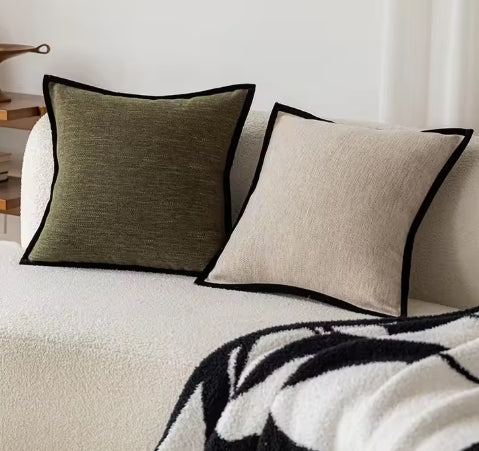 CoverMyCushion-Dark Green with Black Border for Cosy Home Decor