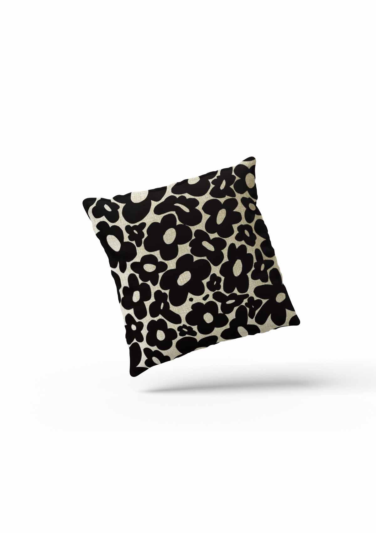 Black and White Flower Cushion Covers | CoverMyCushion 40x40cm / No thanks - cover only