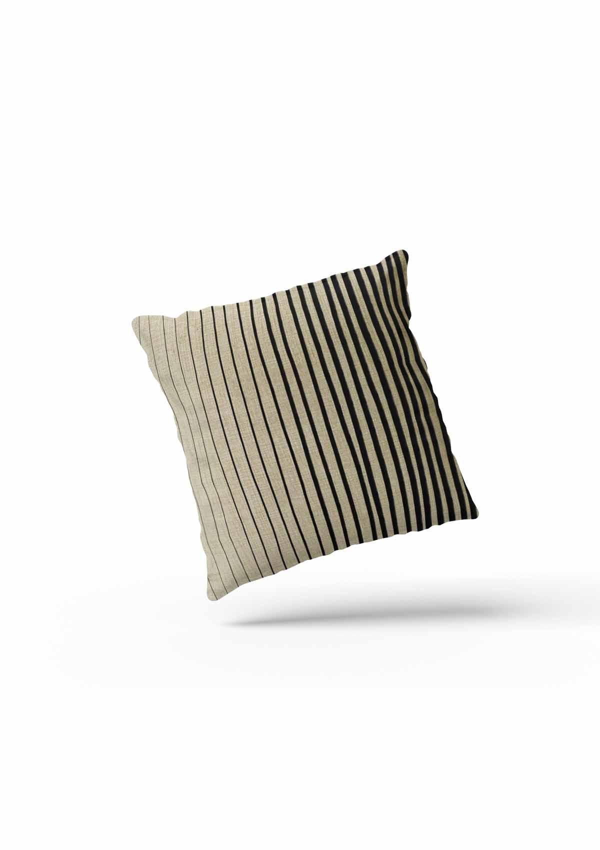 Black and White Striped Cushion Covers | CoverMyCushion 40x40cm / No thanks - cover only