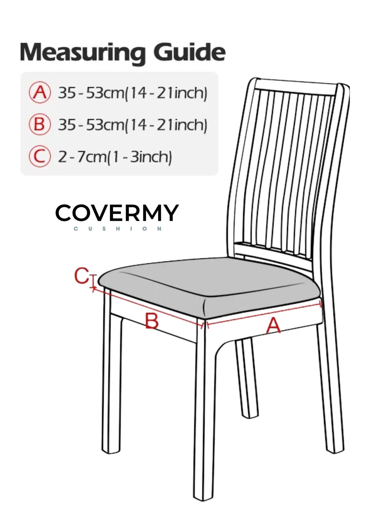 Black Cushion Seat Cover For Chair​ | CoverMyCushion Black