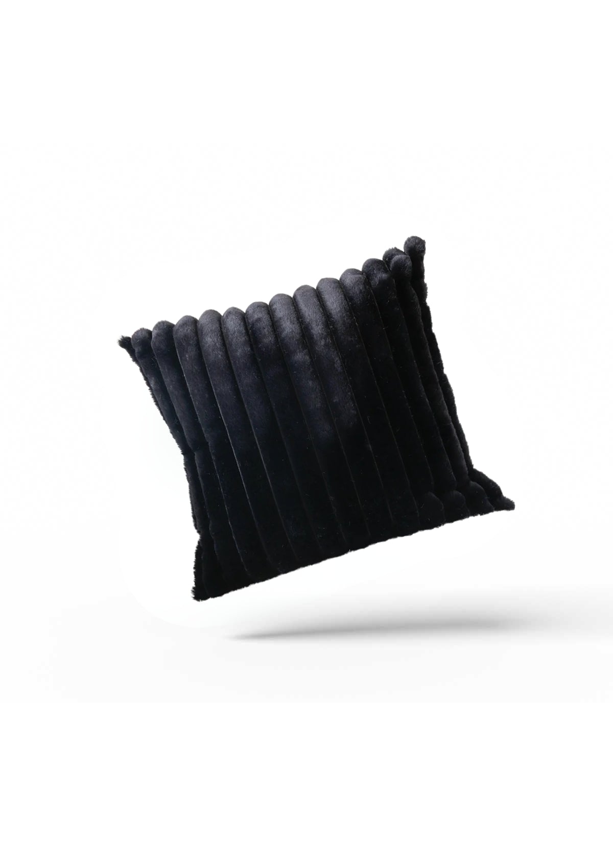 Black Faux Fur Cushion Cover | CovermyCushion 45x45cm / Black / No thanks - cover only