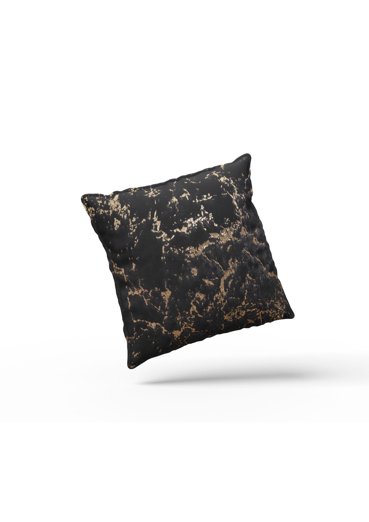 Luxurious black and gold cushion cover with shimmering texture