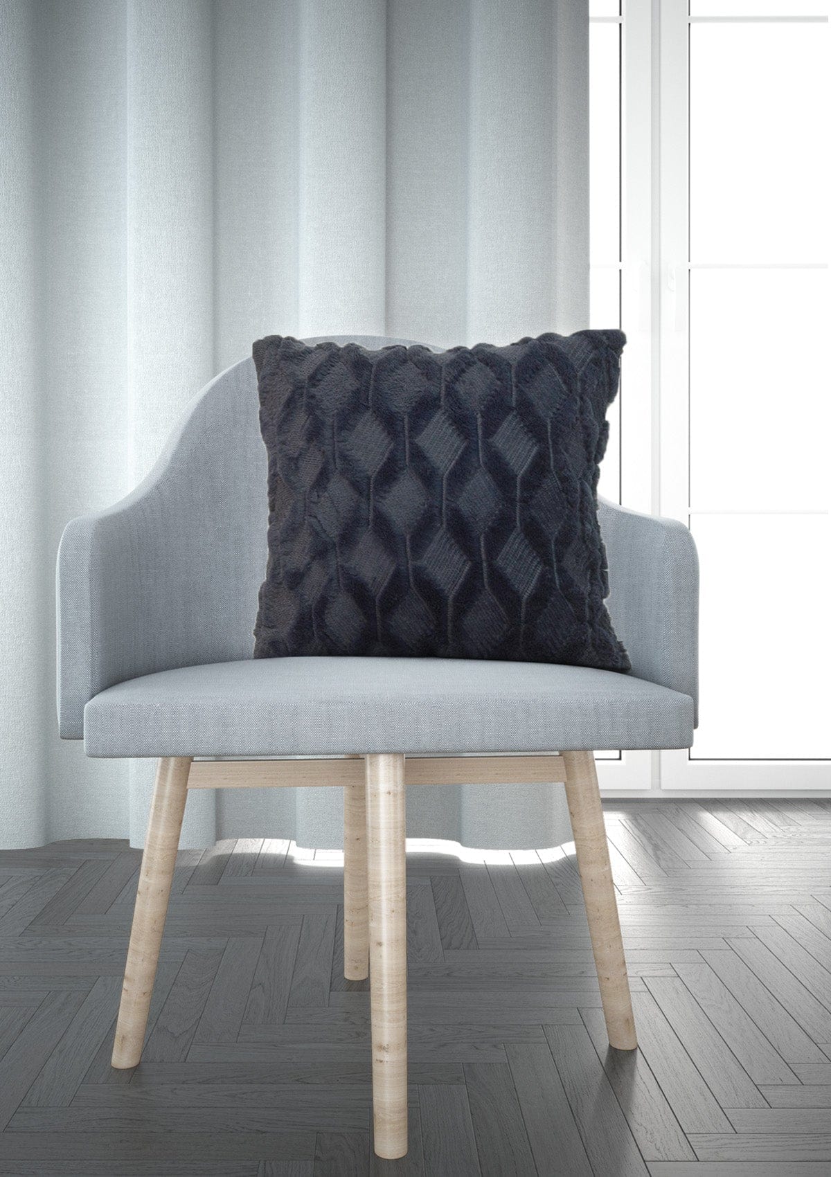 Blue Elegance Fluffy Cushion Covers | CovermyCushion 30x50cm / Navy / No thanks - cover only