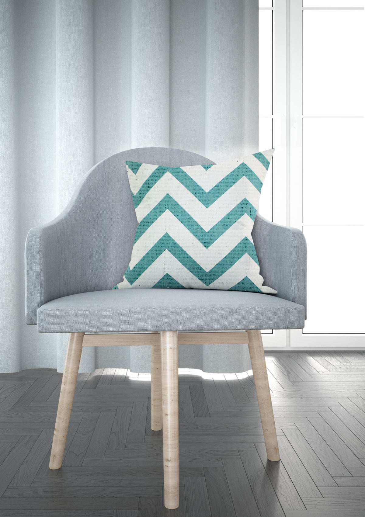 Blue and White "Waves" Striped Cushion Covers