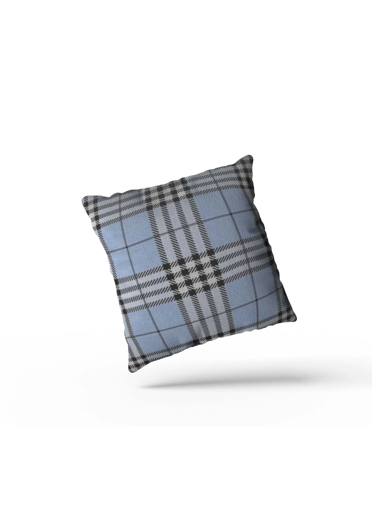 blue cushion cover tartan 