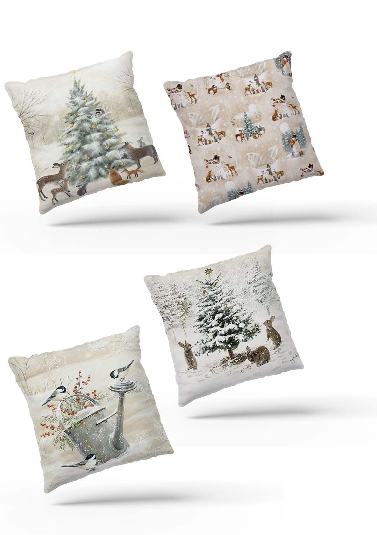 Christmas Cushion Covers Set of 4 | Festive Home Decor