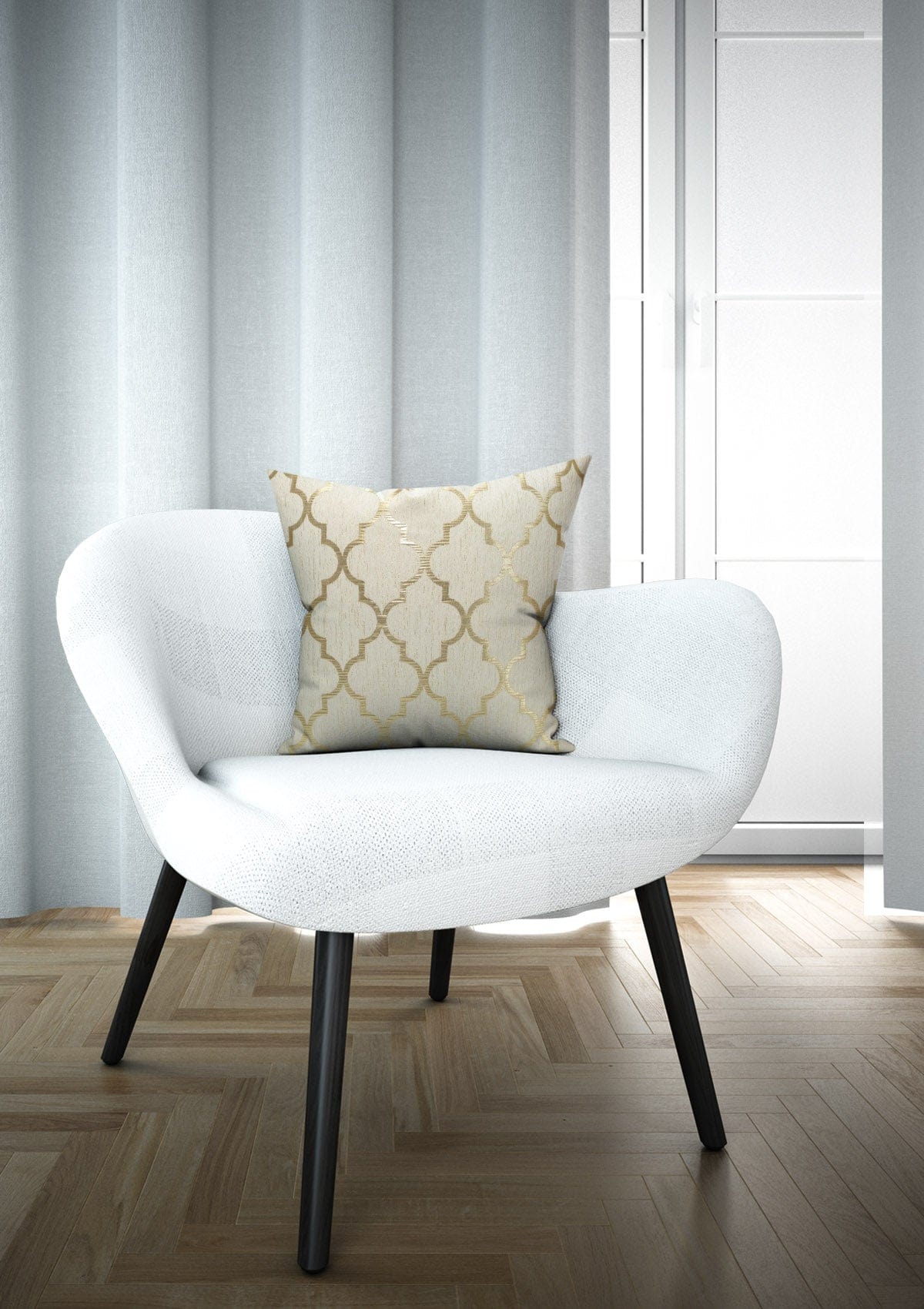 Cream GoldenGlow Cushion Covers 30x50cm Cream Gold Cotton insert 40cm  x40cm