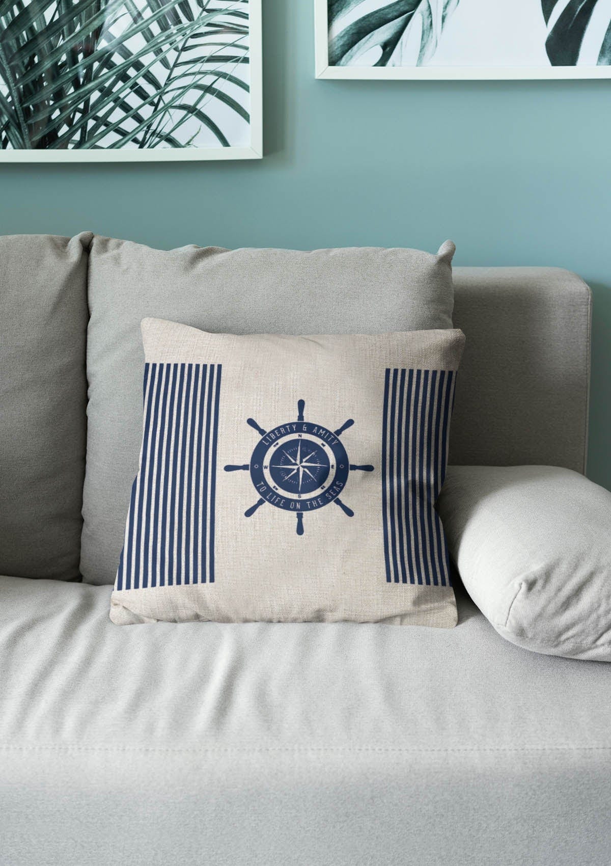 Cream Nautical Cushion Covers UK | CoverMyCushion 45x45 / No thanks - cover only