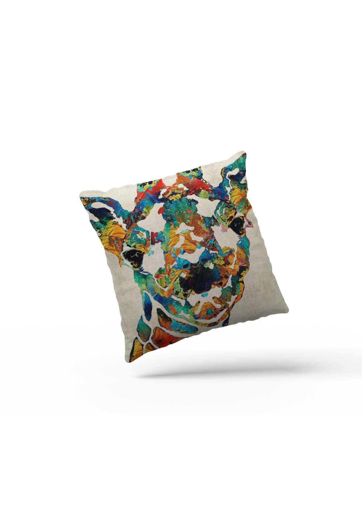 Cushion Cover With Colourful Giraffe | CoverMyCushion