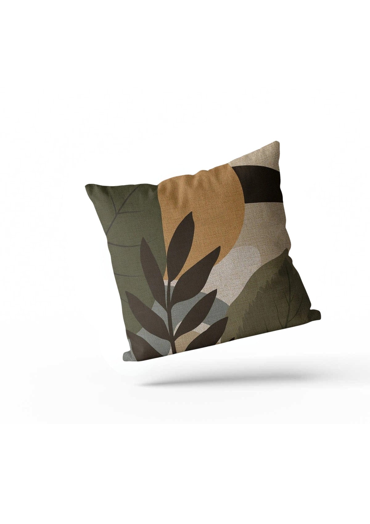 Leaves Nature cushion cover​ | green - brown -grey - black- 40x40cm /linen and cotton