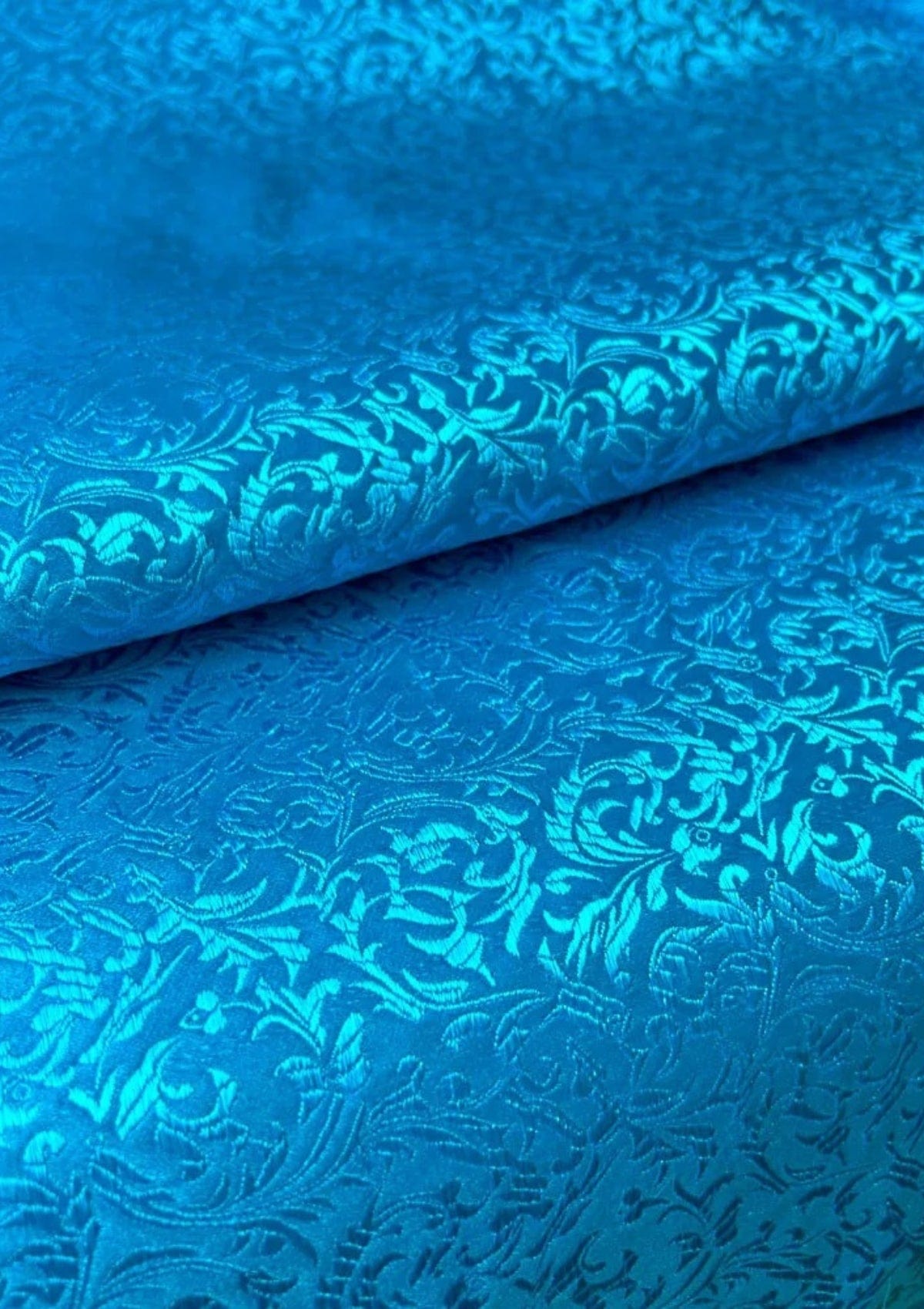 Cyan Jacquard Fabric | CovermyCushion Cyan / 50x75cm