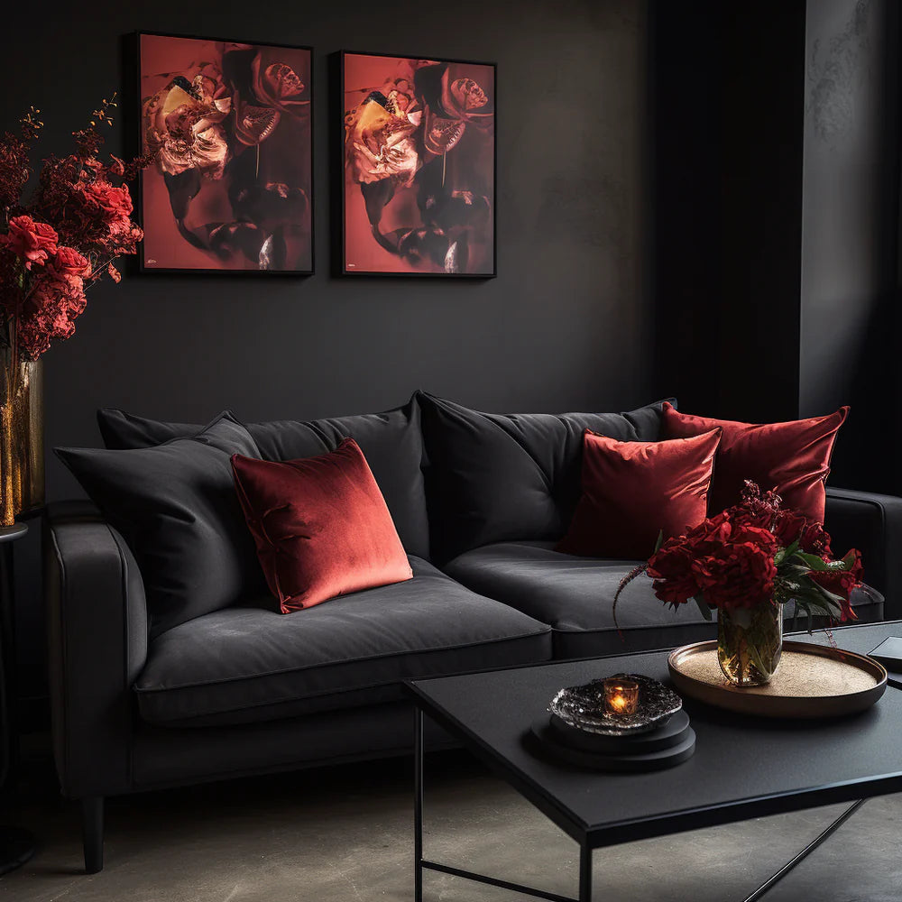 Pillows for a fashion black couch