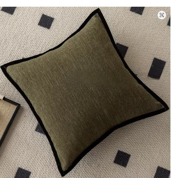 CoverMyCushion-Dark Green with Black Border for Cosy Home Decor