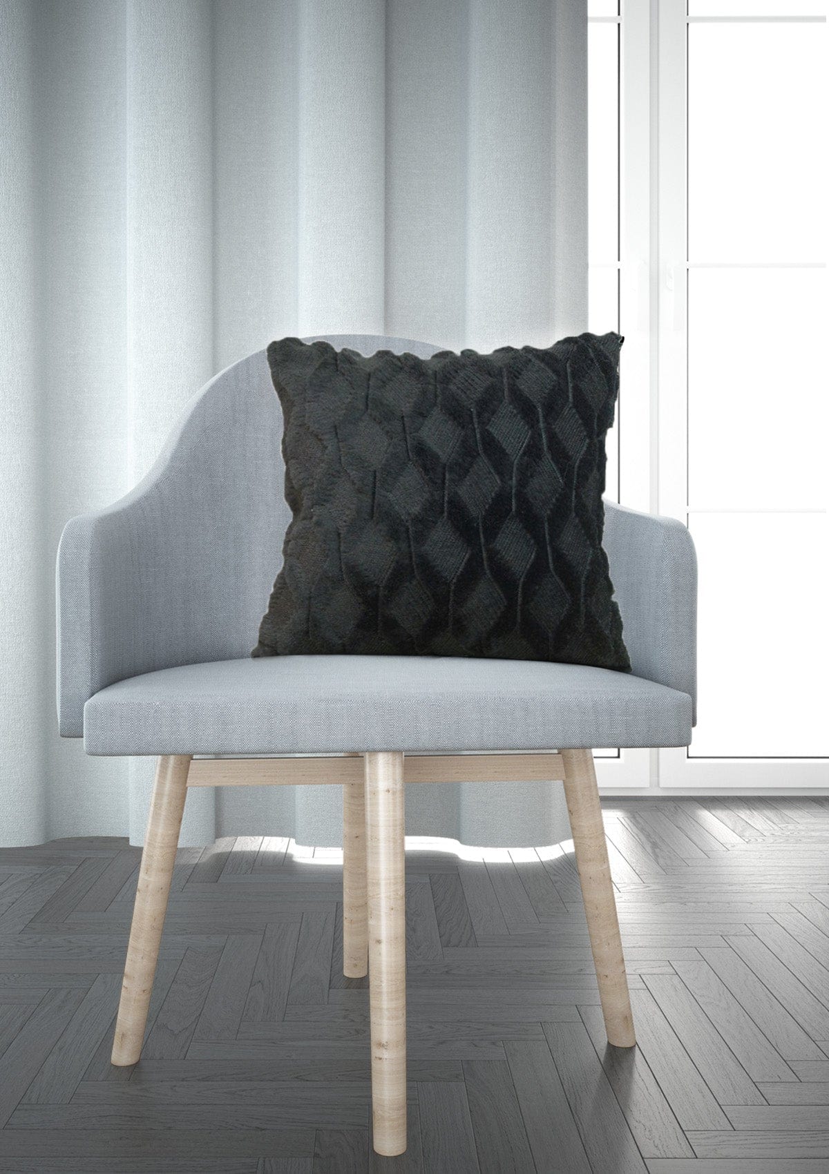 Elegant Black Fluffy Cushion Covers | CovermyCushion 30x50cm / Black / No thanks - cover only