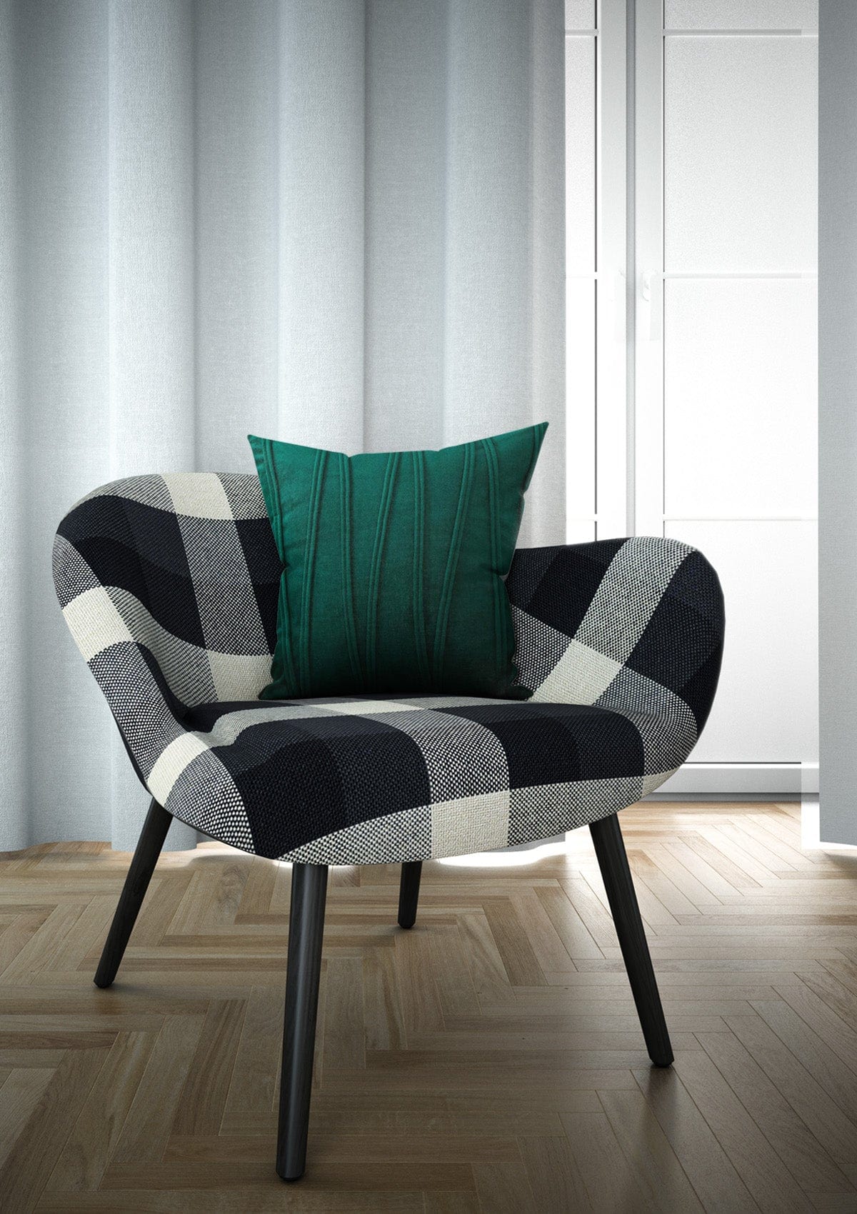 Rockin Cushions POÄNG Chair and Ottoman Covers, Velvet Dark Green
