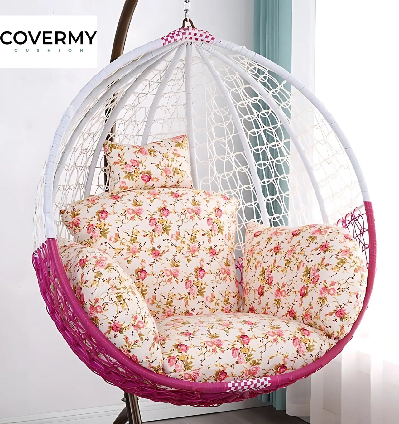 Flower Cushion Cover for Rocking Chair | CoverMyCushion S - Unfilled