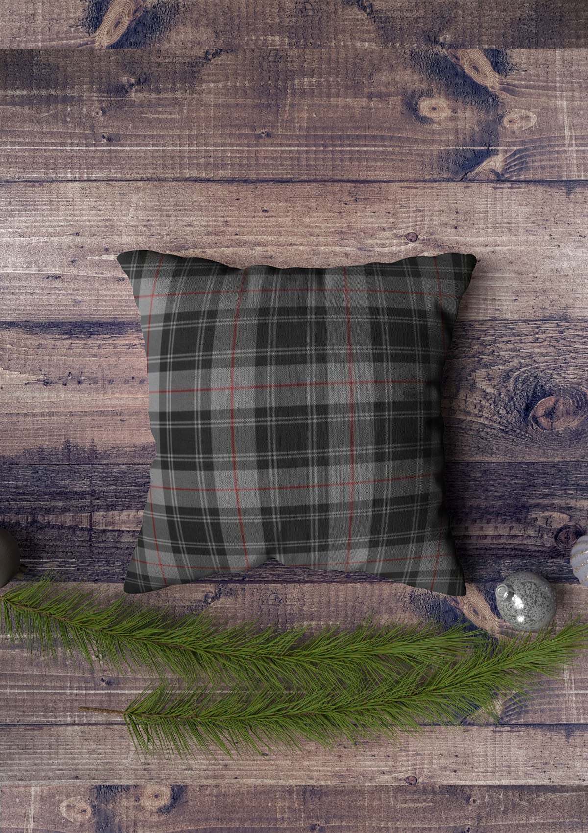 grey cushion covers tartan velvet 
