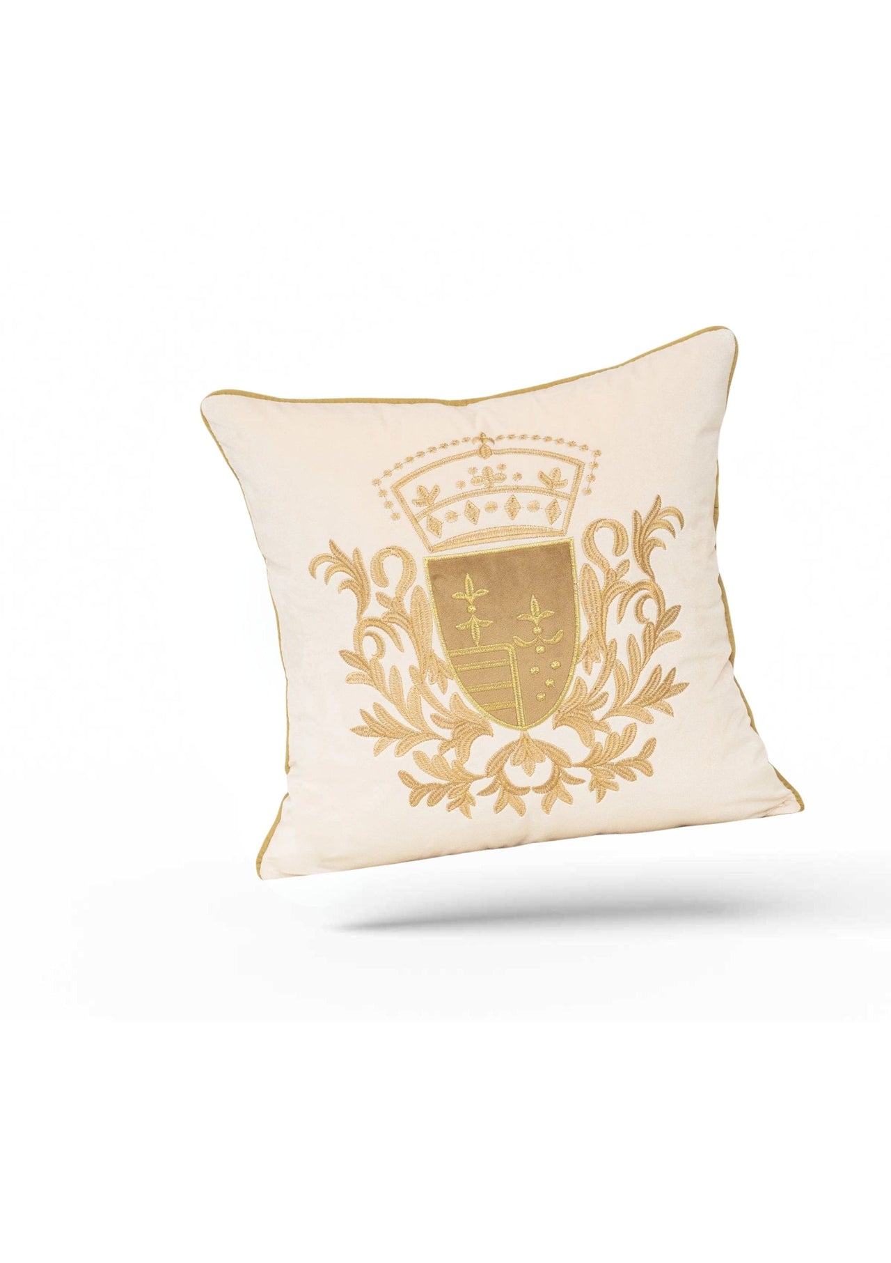 Luxury Embroidered Cushion Cover | CoverMyCushion 45x45cm / Beige / No thanks - cover only