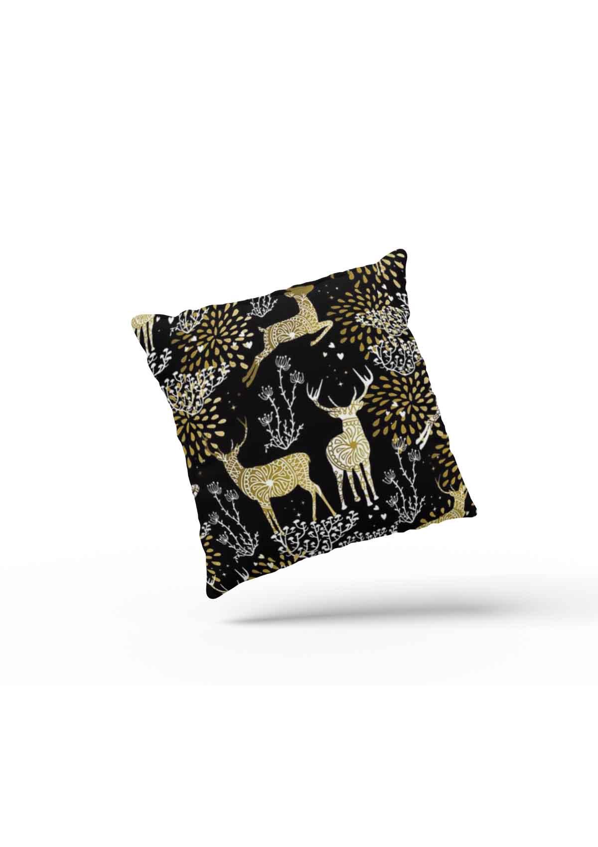 Opulent Gold and Silver Christmas Cushion Cover with GOLD Accents