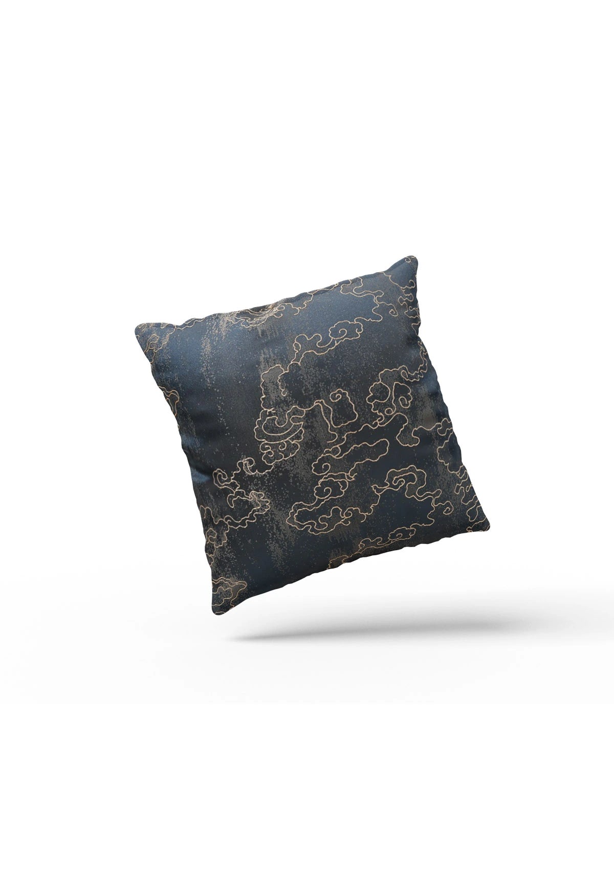 navy gold cushion cover