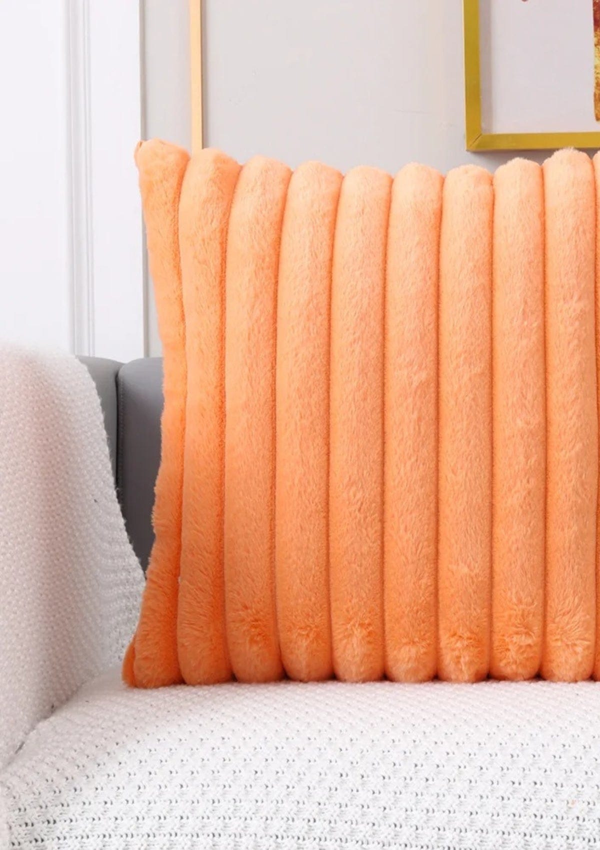 Orange Faux Fur Cushion Cover | CovermyCushion