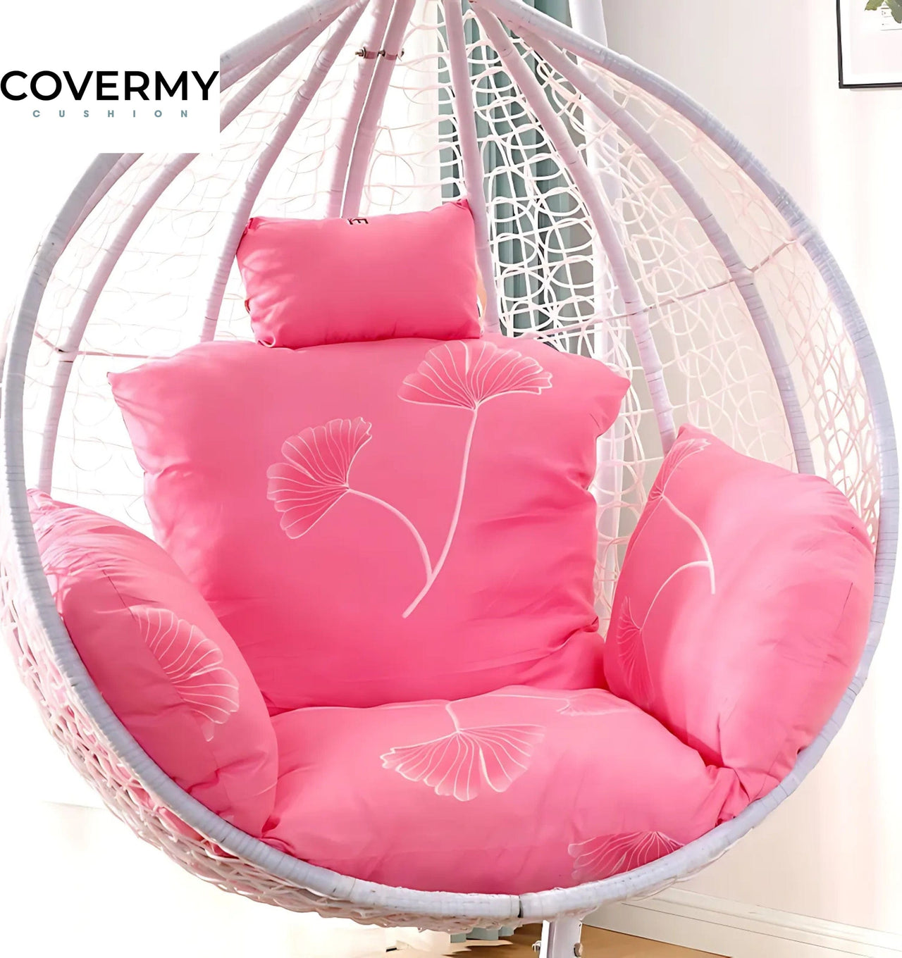 Pink Patterned Cushion Cover Rocking Chair | CoverMyCushion S - Unfilled