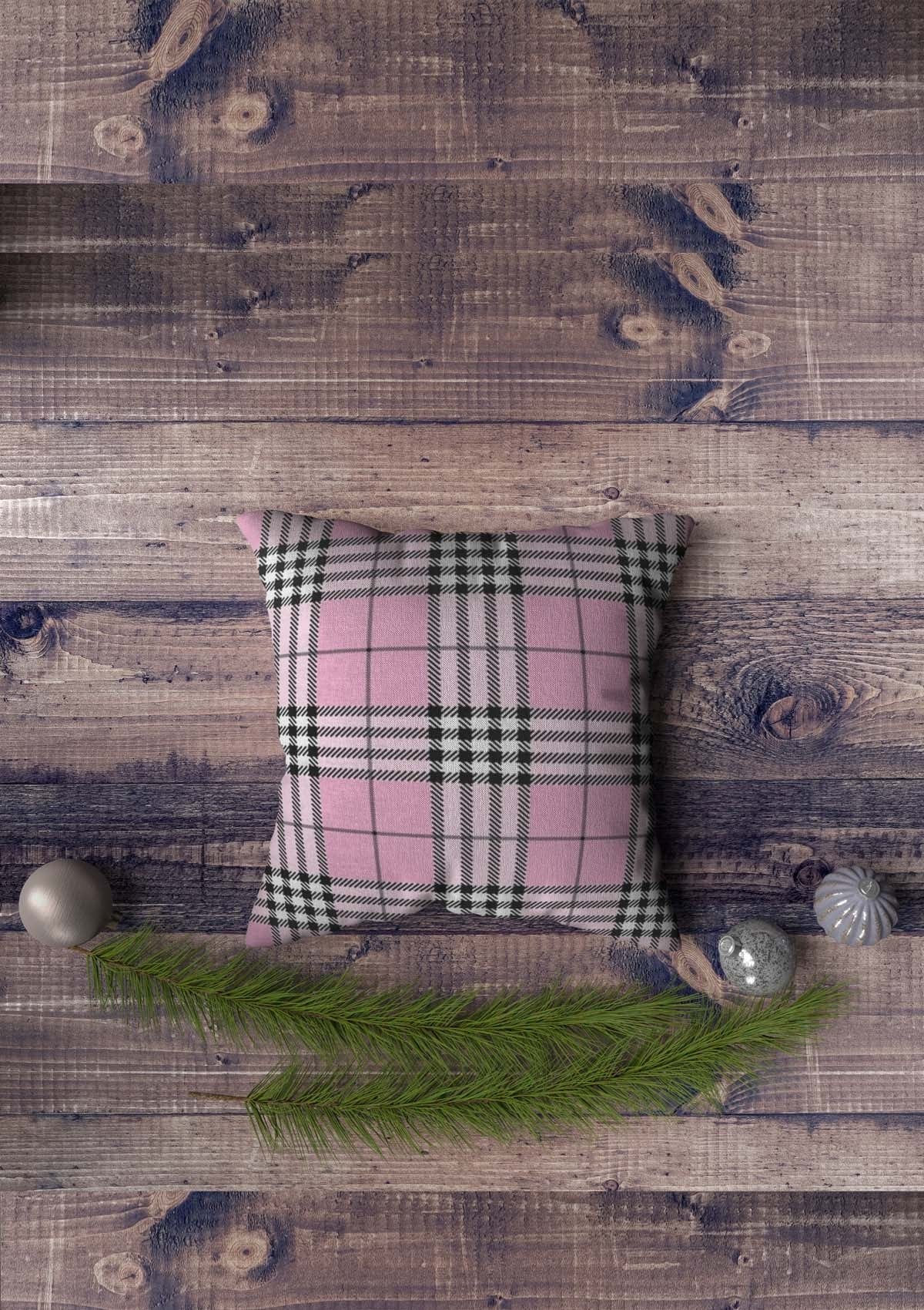 Pink tartan cushions hotsell