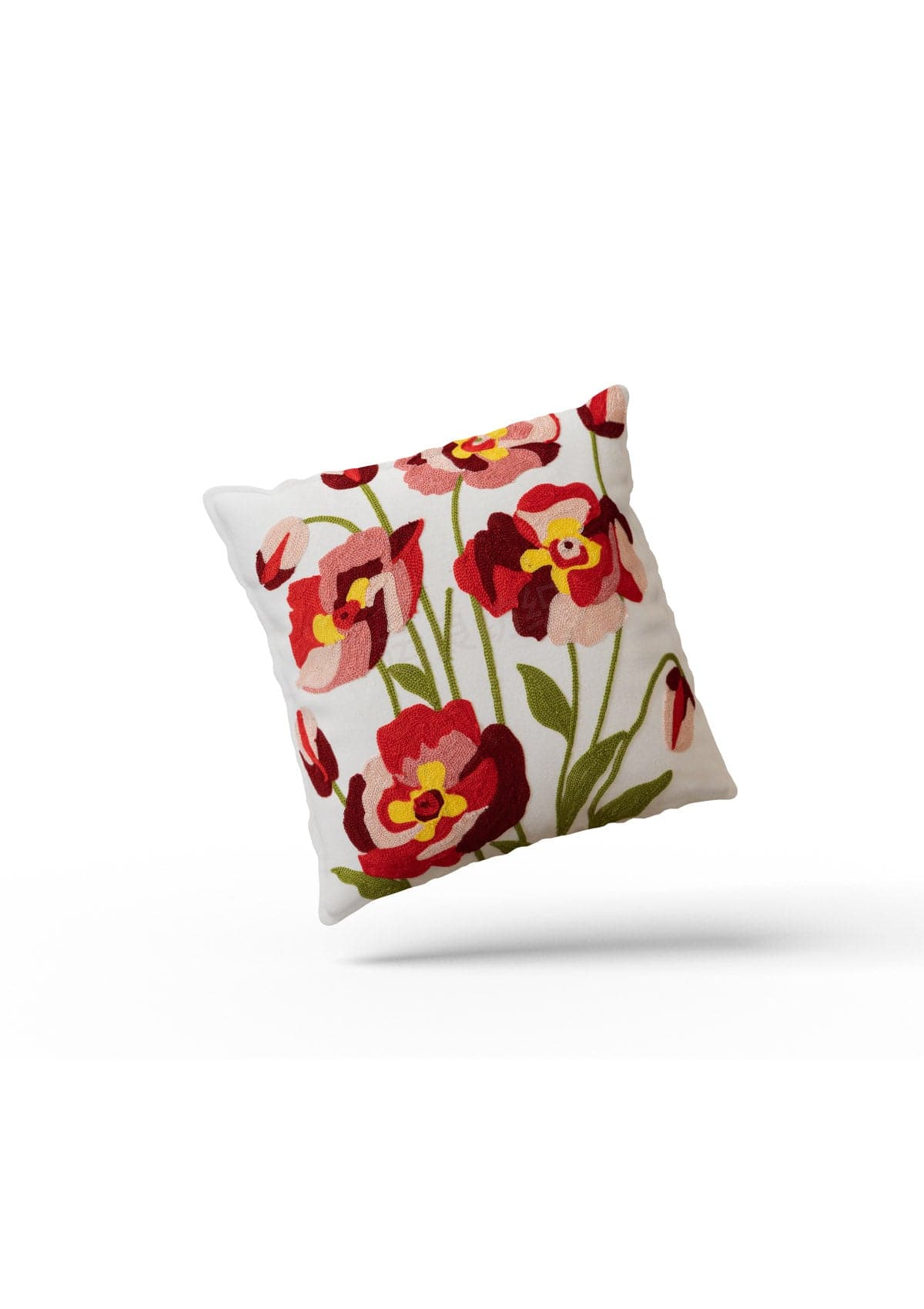 Red Floral Cushion Covers | CovermyCushion 45x45cm / White / No thanks - cover only