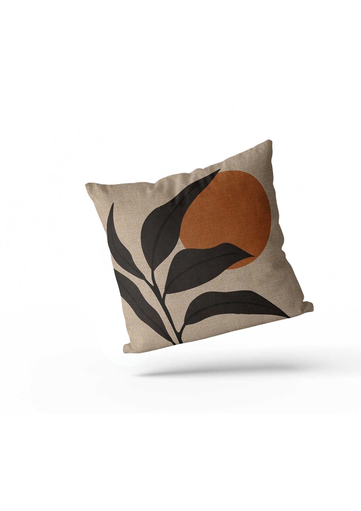 Sun Cushion Cover​ | black-cream-orange -40x40cm / cotton linen 