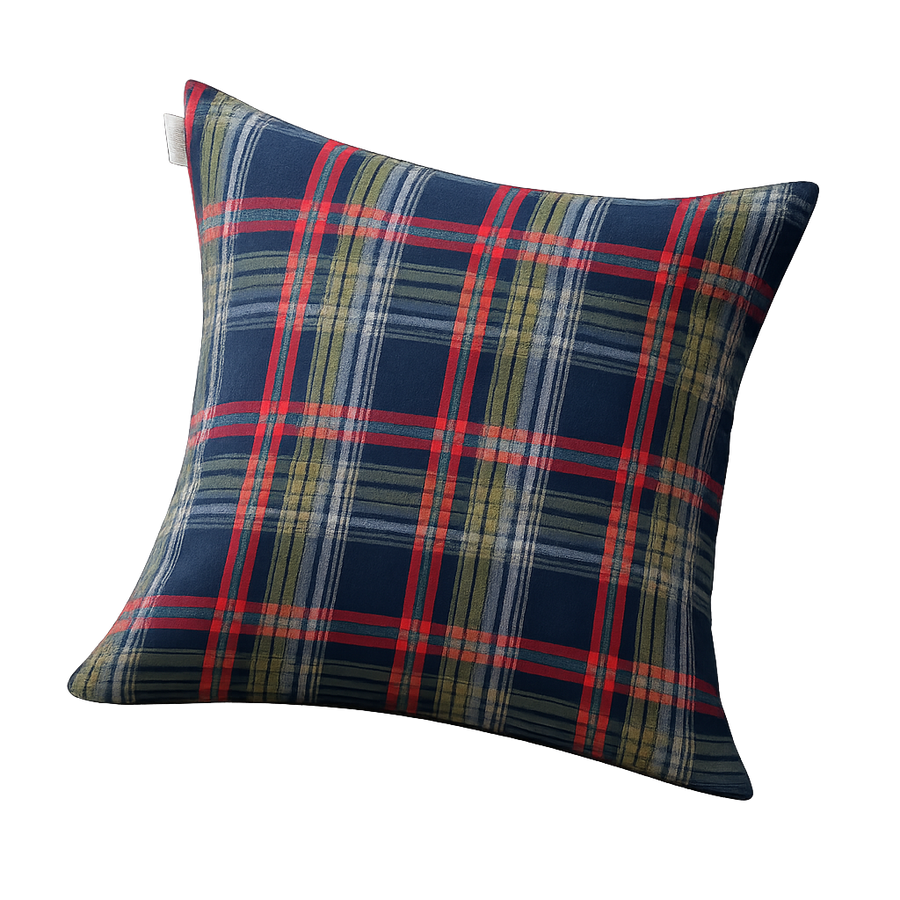 red and blue "Classic" tartan cushion covers