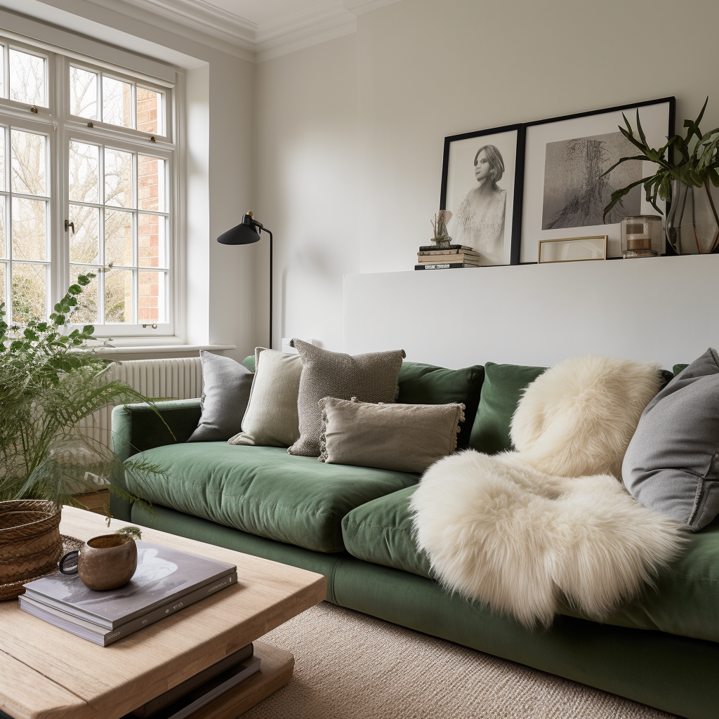 Green couch deals cushions