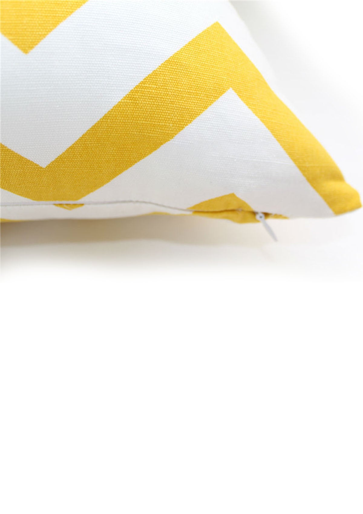 Soft and breathable cotton cushion cover with yellow stripes