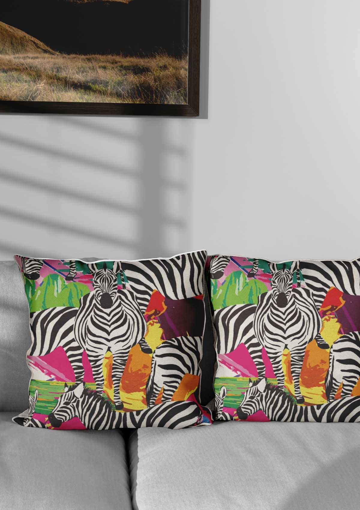 Zebra Print Cushion Covers | CoverMyCushion 40x40 / No thanks - cover only