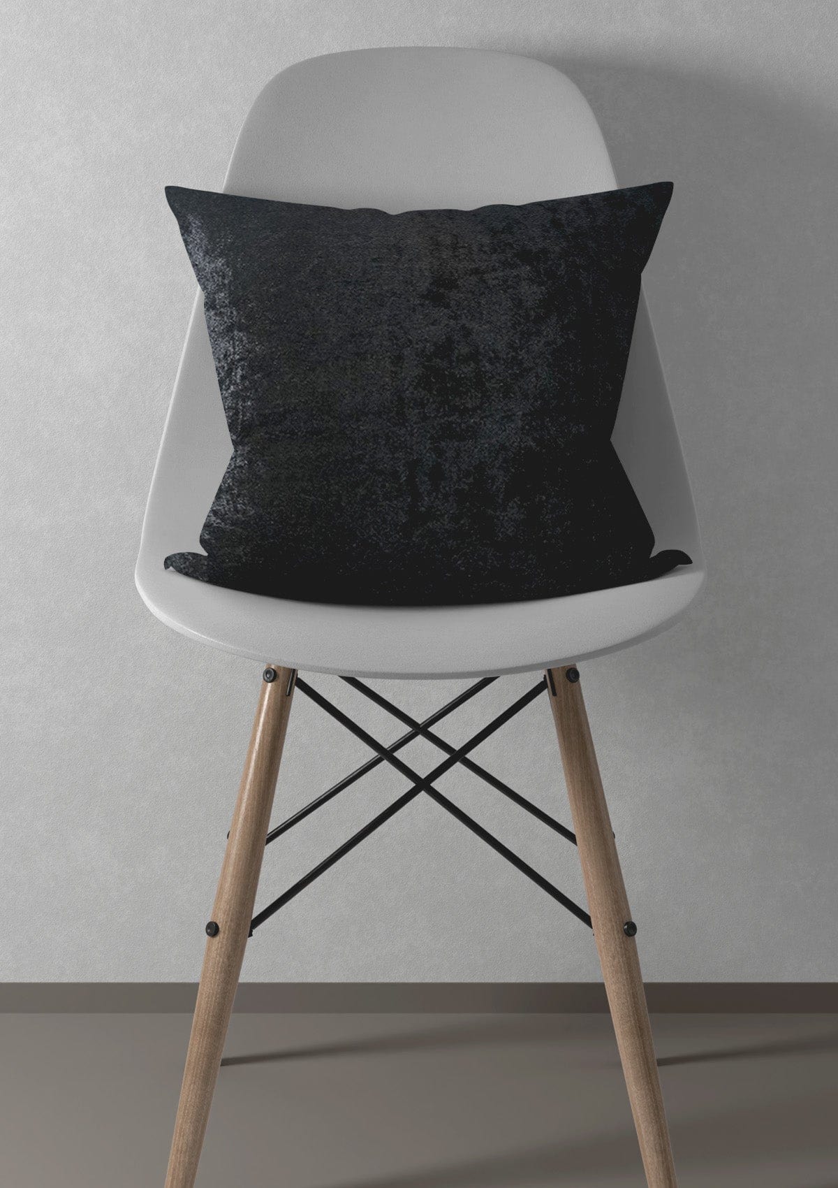 Black Crushed Velvet Cushion Covers | CovermyCushion Black / 45x45cm / No thanks - cover only