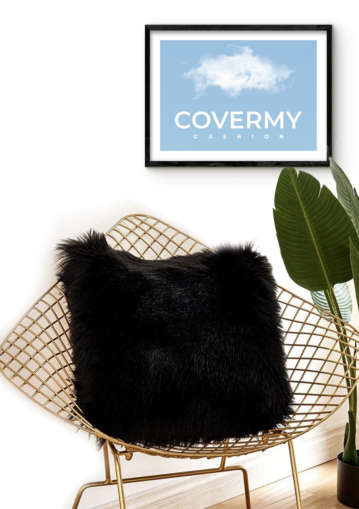 Black Sheepskin Cushion Cover | CovermyCushion 40x40cm / Black